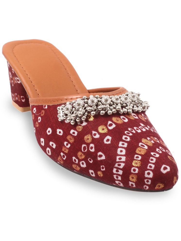     			rajeraj Red Women's Mules