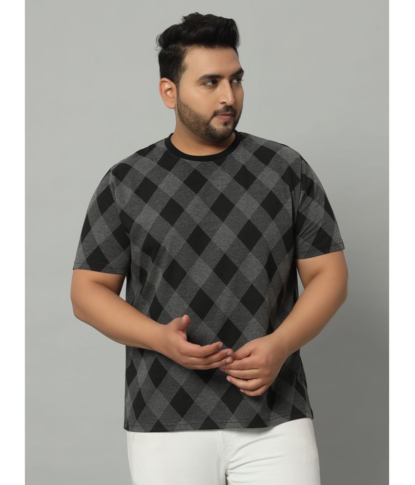     			AUSTIVO Cotton Blend Regular Fit Checks Half Sleeves Men's T-Shirt - Charcoal Grey ( Pack of 1 )