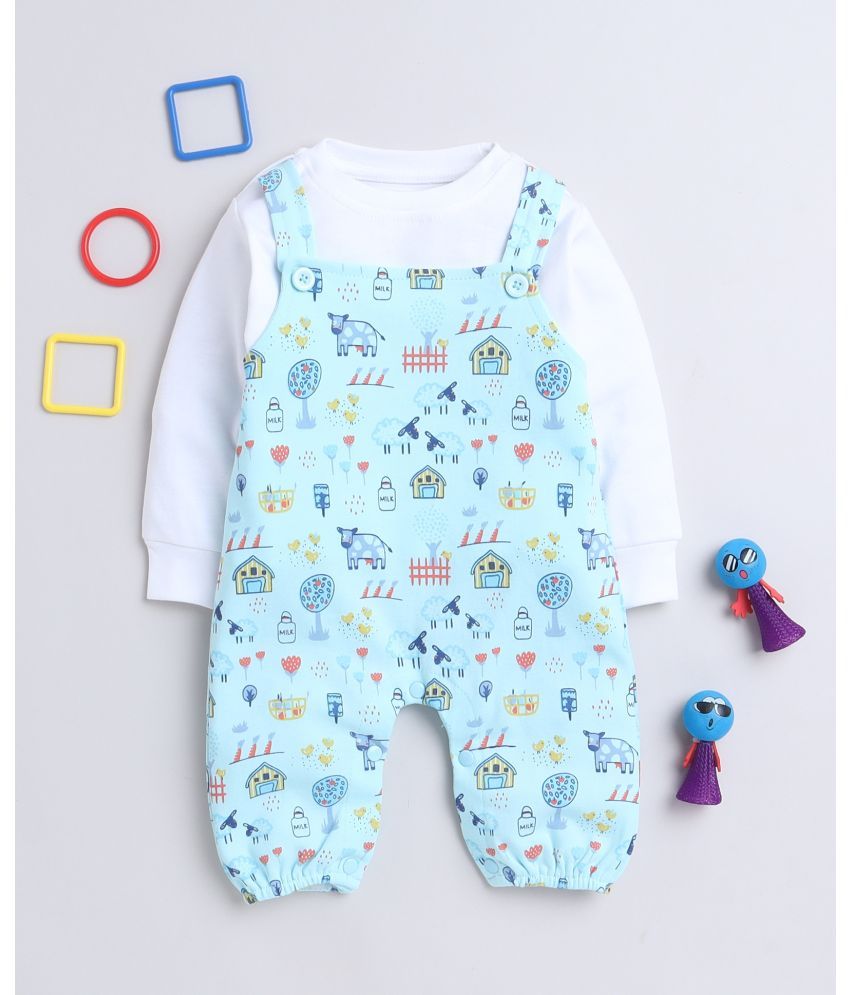     			BUMZEE Sky Blue Cotton Dungarees For Baby Boy ( Pack of 1 )