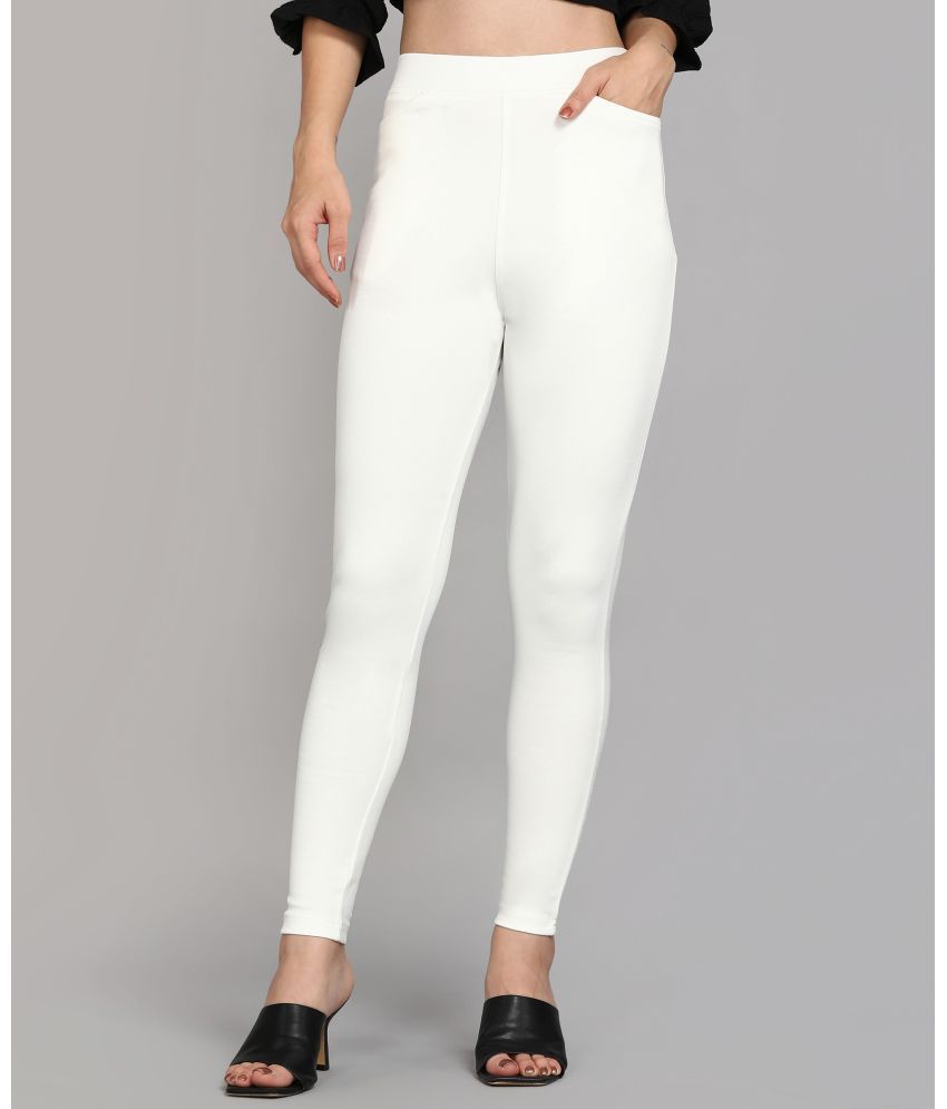     			Colorscube White Polyester Slim Women's Formal Pants ( Pack of 1 )