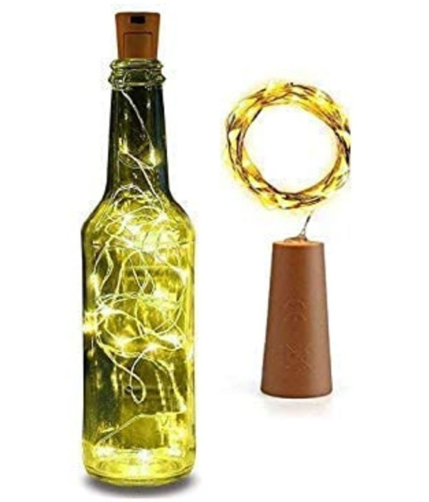     			DAYBETTER Cork led String Lights for Wine Bottles Pendant Yellow - Pack of 1