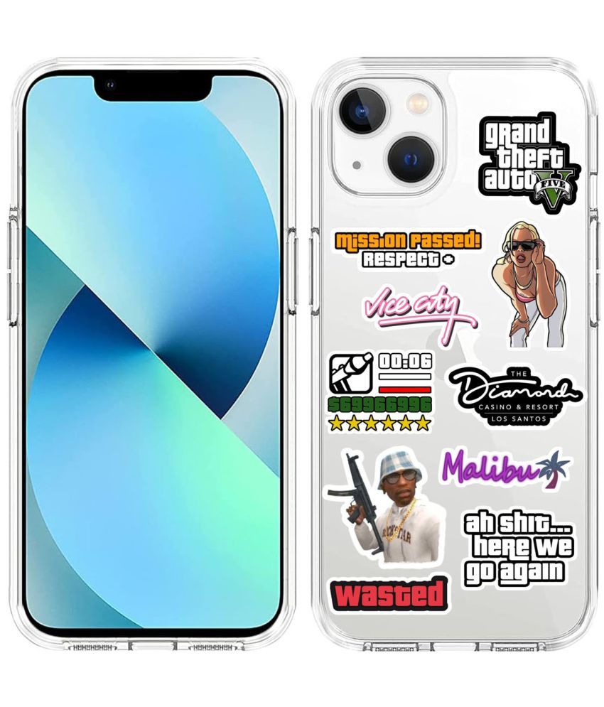     			Dimalo Multicolor Printed Back Cover Silicon Compatible For iPhone 13 ( Pack of 1 )