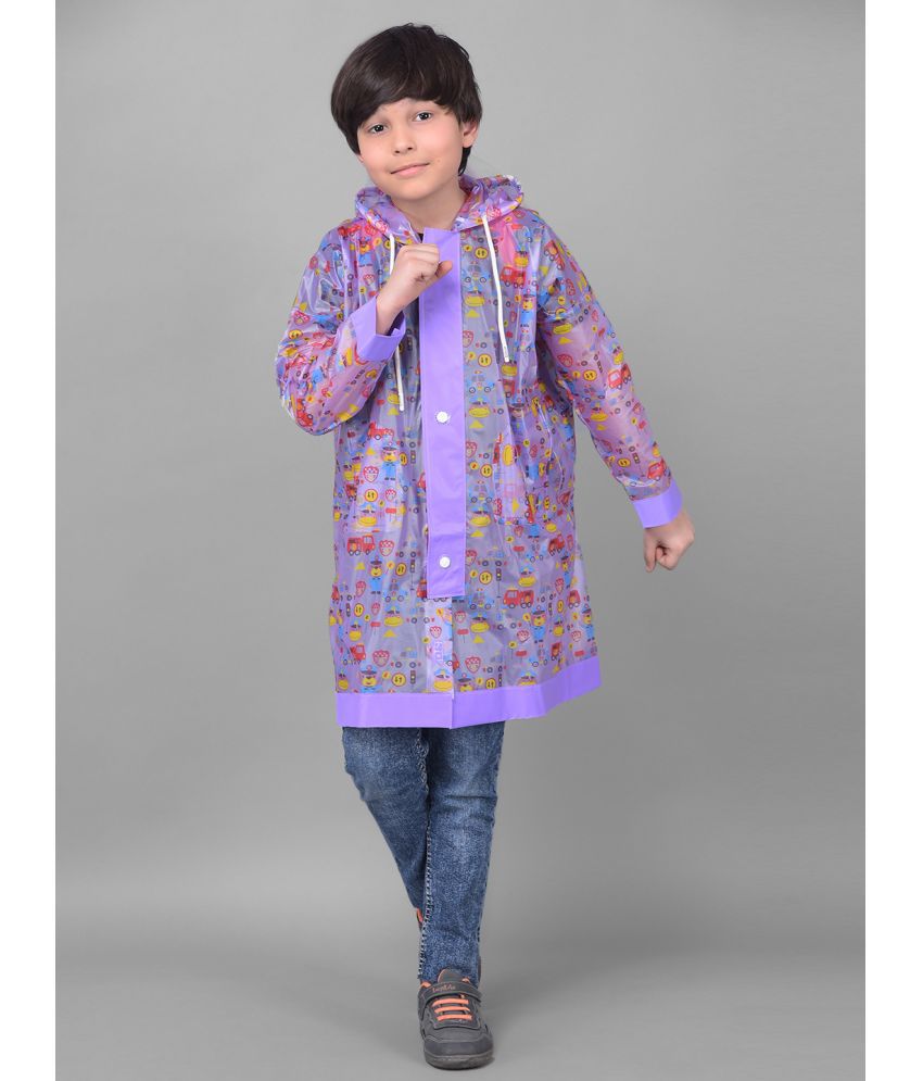     			Dollar Rainguard Kids' Full Sleeve Car Printed Long Raincoat With Adjustable Hood and Pocket