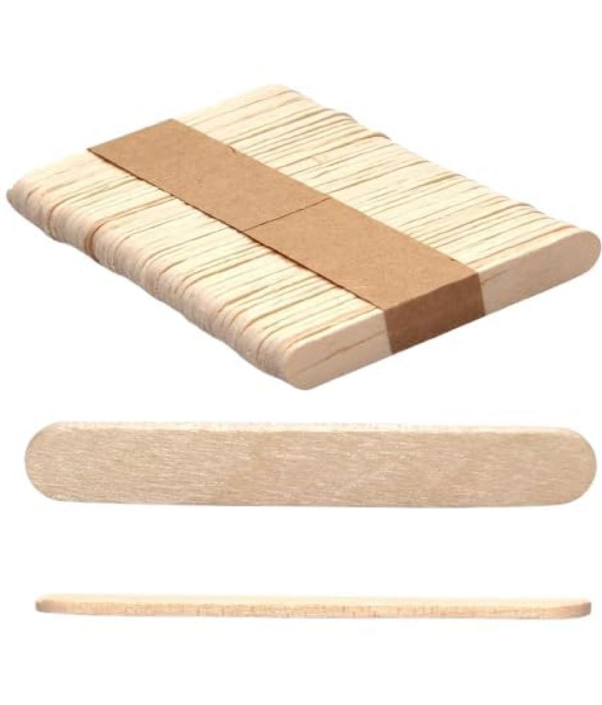     			ECLET 200 White Wooden Craft Stick Premium Natural Wooden Piece Ice Cream Sticks