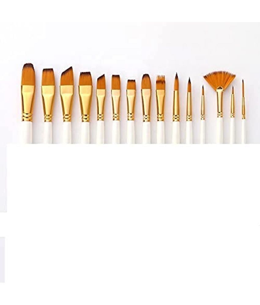     			ECLET Craft White Synthetic Assorted Hair Mix Paint Brushes Set of 12 Professional Round Pointed Tip Nylon Hair Artist Acrylic Paint Brush for Acrylic/Watercolor/Oil Painting