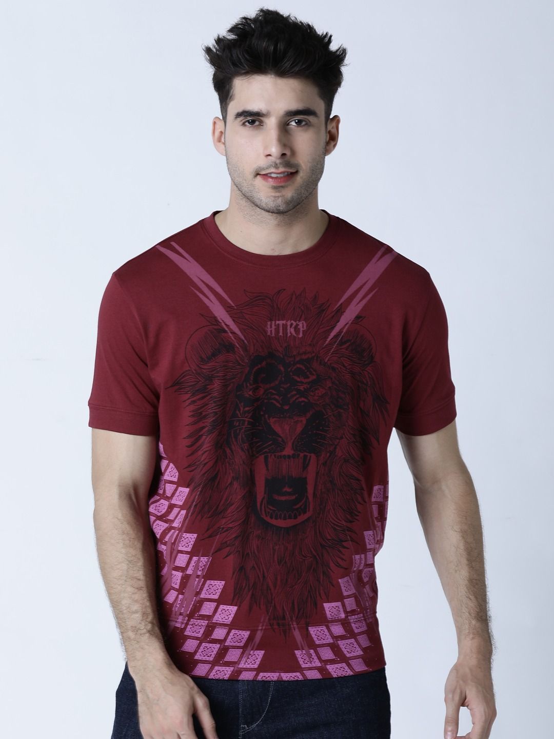     			Huetrap - Maroon Cotton Regular Fit Men's T-Shirt ( Pack of 1 )