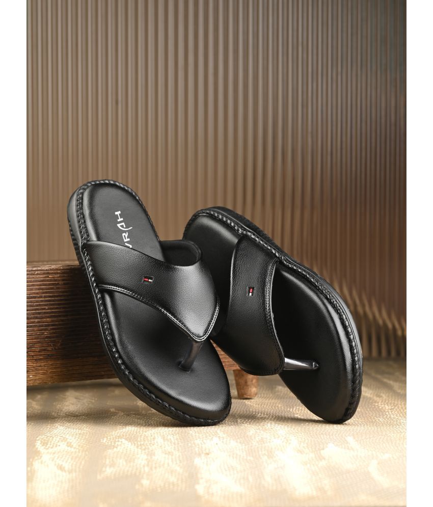     			IVRAH Black Men's Leather Slipper