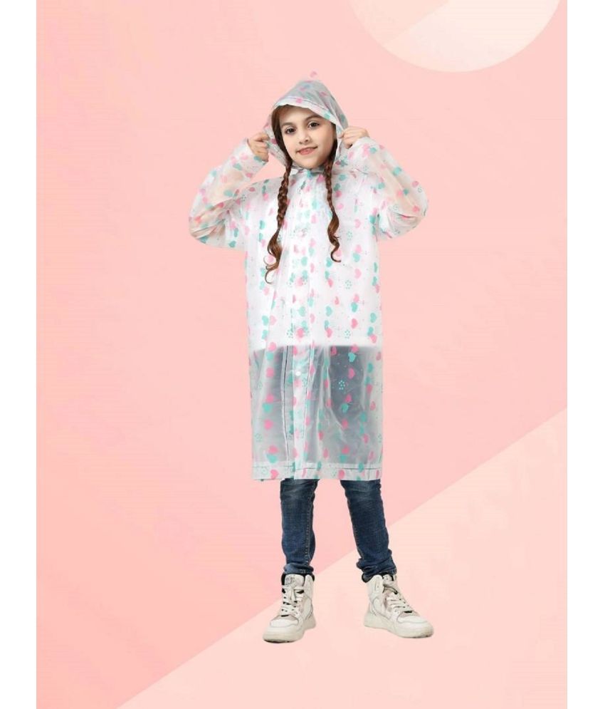     			Infispace Kid's Premium Eco-Friendly EVA Comfort Waterproofing Raincoat Pink&Blue Heart Print Rain(Pack of 1)