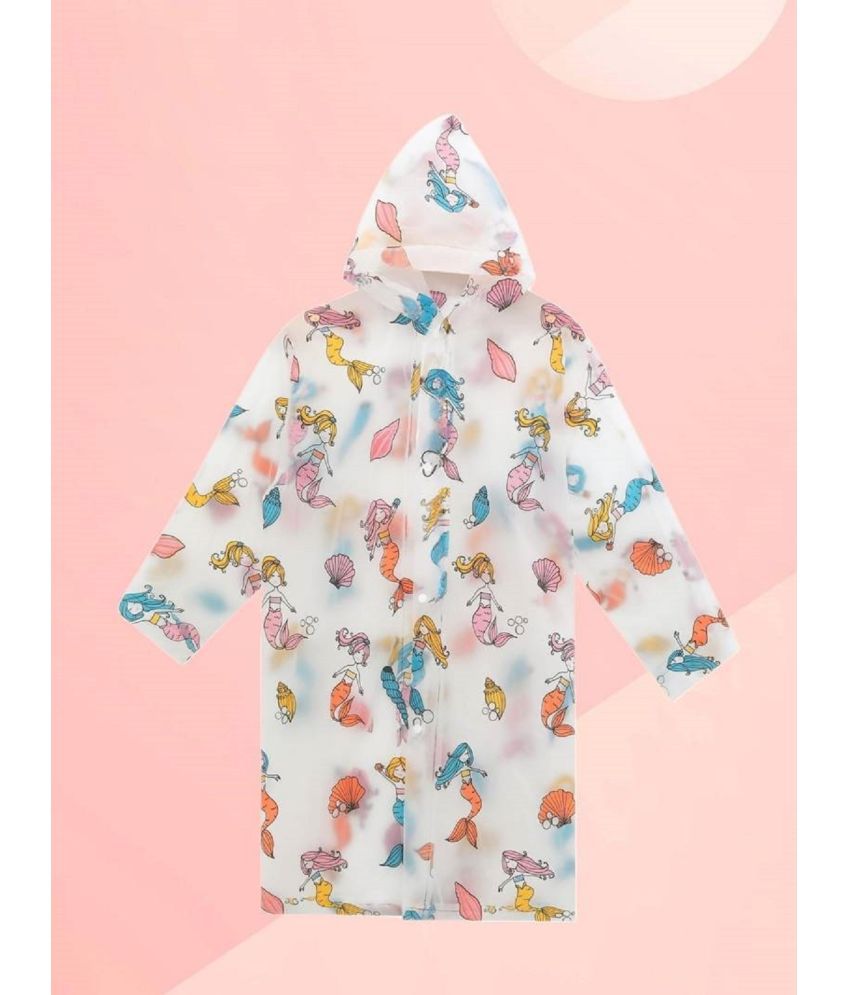     			Infispace Kid's Premium Eco-Friendly EVA Comfort Multi Color Raincoat Mermaid Print Rain(Pack of 1)