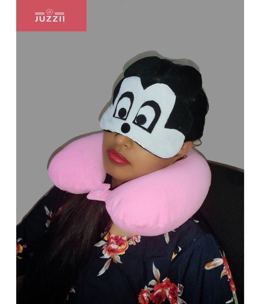     			JUZZII Pink Eye Shade,Neck Pillow ( Pack of 2 )