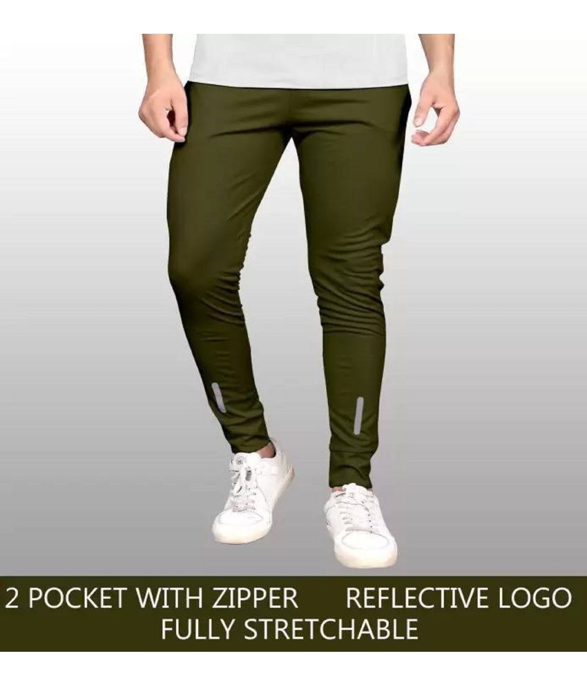     			Leavess Olive Green Polyester Men's Trackpants ( Pack of 1 )