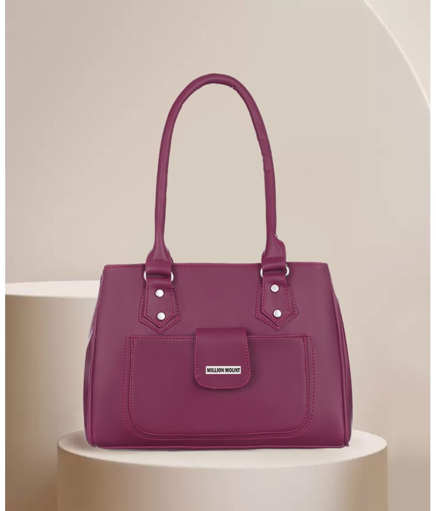     			MILLION MOUNT Maroon PU Shoulder Bag