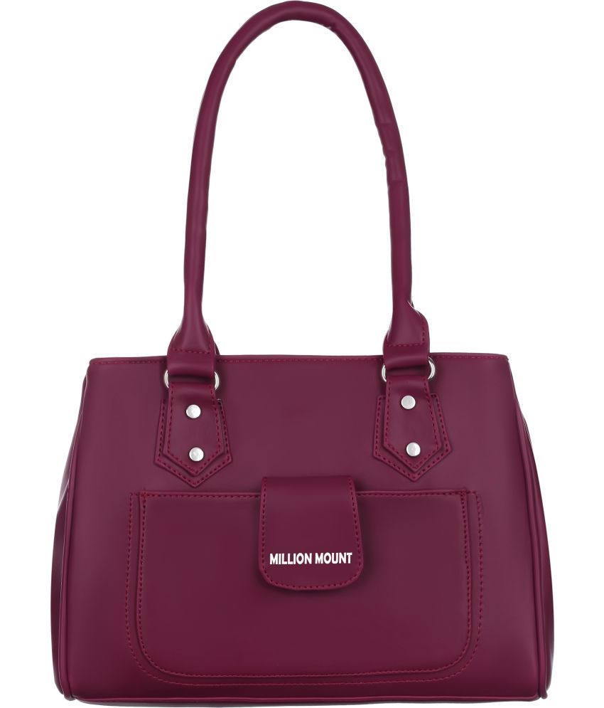     			MILLION MOUNT Maroon PU Shoulder Bag