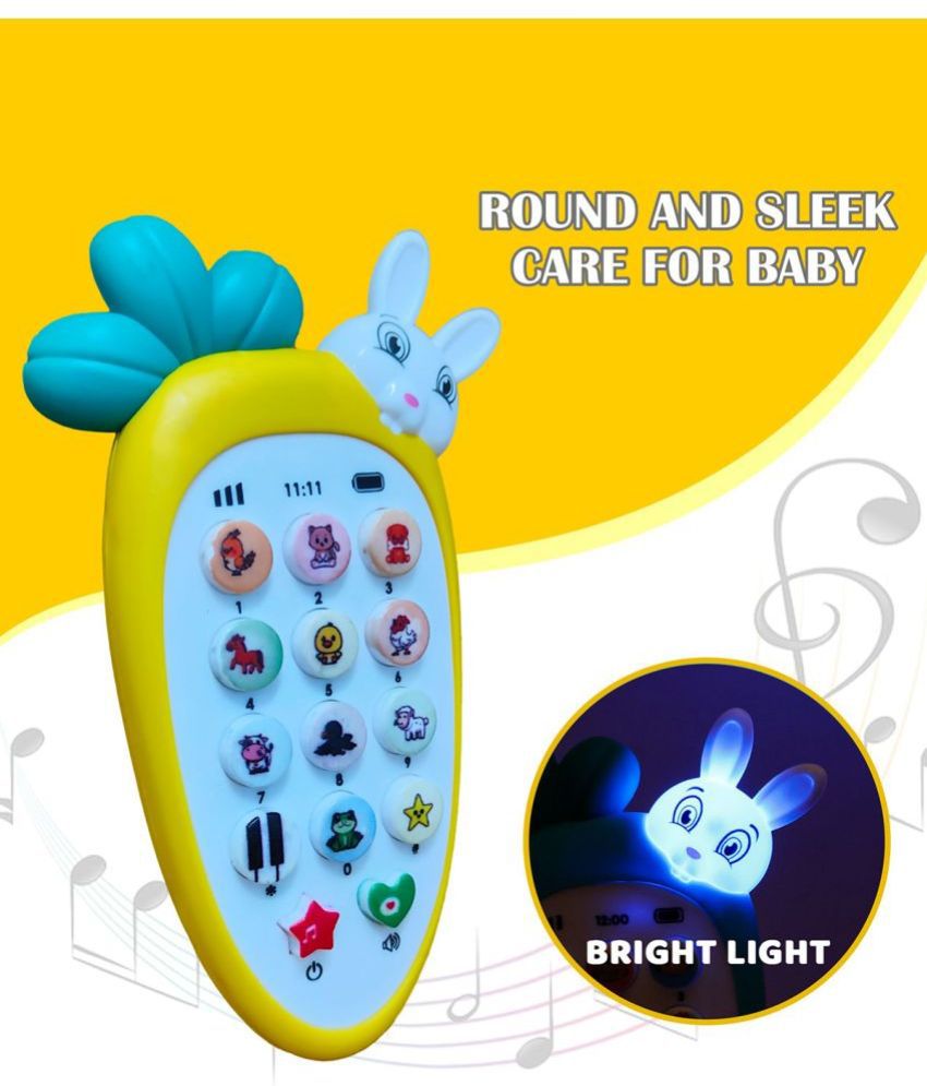     			RAINBOW RIDERS Carrot Tunes MELODY PHONE for kids Musical Mobile Phone For Kids with Animal Sound,Dialer Sound,Ringtones,Lights, Baterry operated,Best Birthday Gift For 3+ Years.