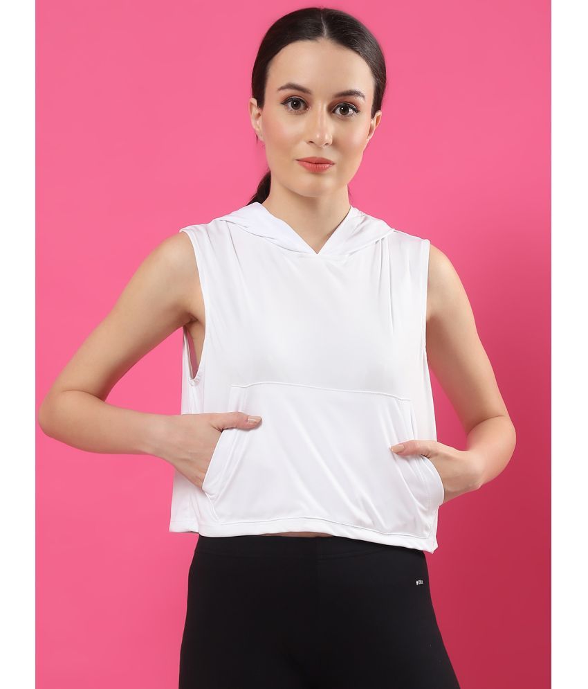     			Rigo White Polyester Women's Crop Top ( Pack of 1 )