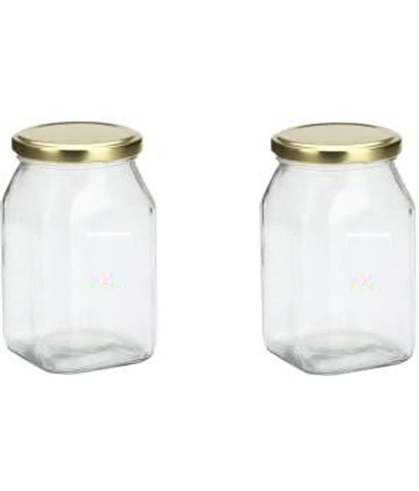     			Somil Glass Container Jar Glass Transparent Utility Container ( Set of 2 )