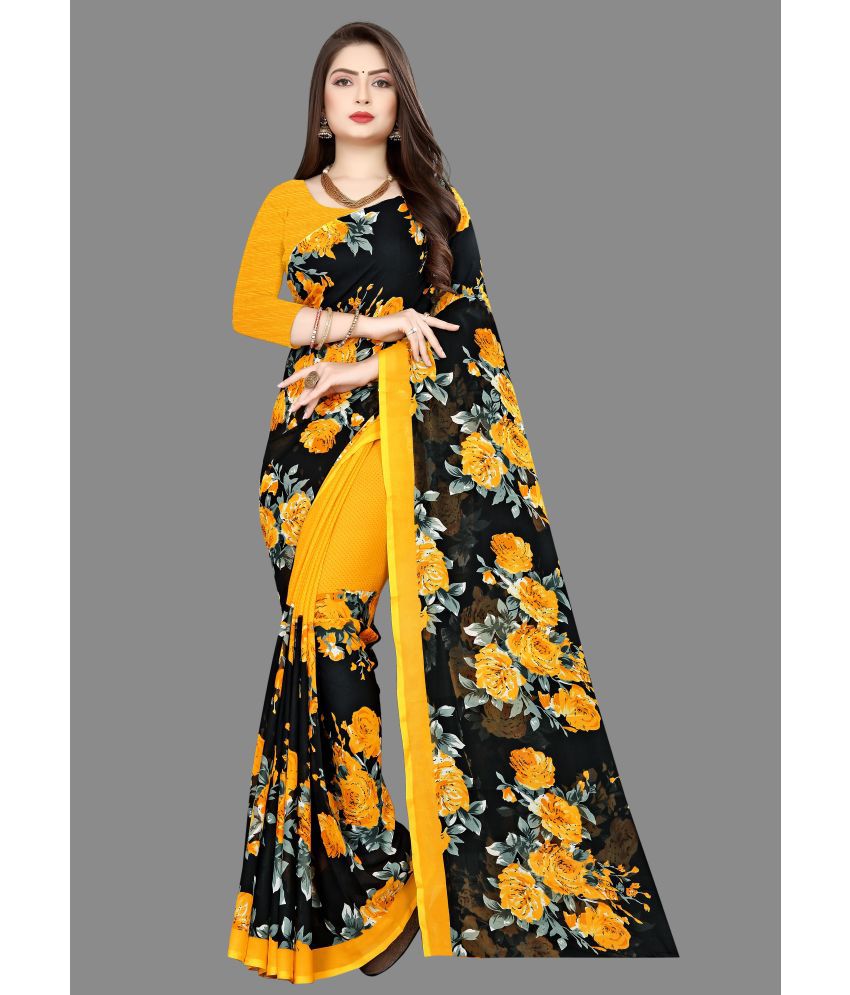     			Vkaran Cotton Silk Applique Saree Without Blouse Piece - Multicolor ( Pack of 1 )
