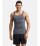 Jockey US26 Men Super Combed Cotton Rib Square Neckline Gym Vest - Charcoal Melange