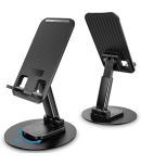 Mobile Phone Stand 360 Rotation Height and Angle Adjustable Cell Phone Stand for Desk Office Foldable Desktop Phone Holder for Smartphone