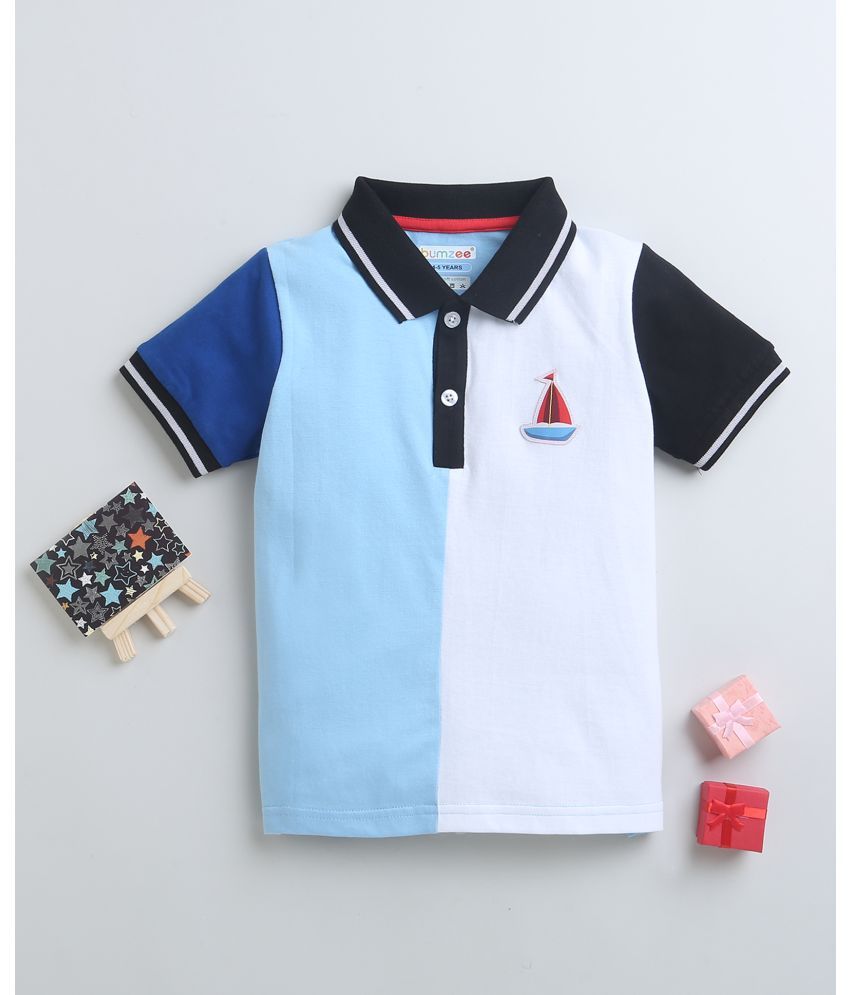     			BUMZEE Pack of 1 Boys Cotton Polo T-Shirt ( Sky Blue )