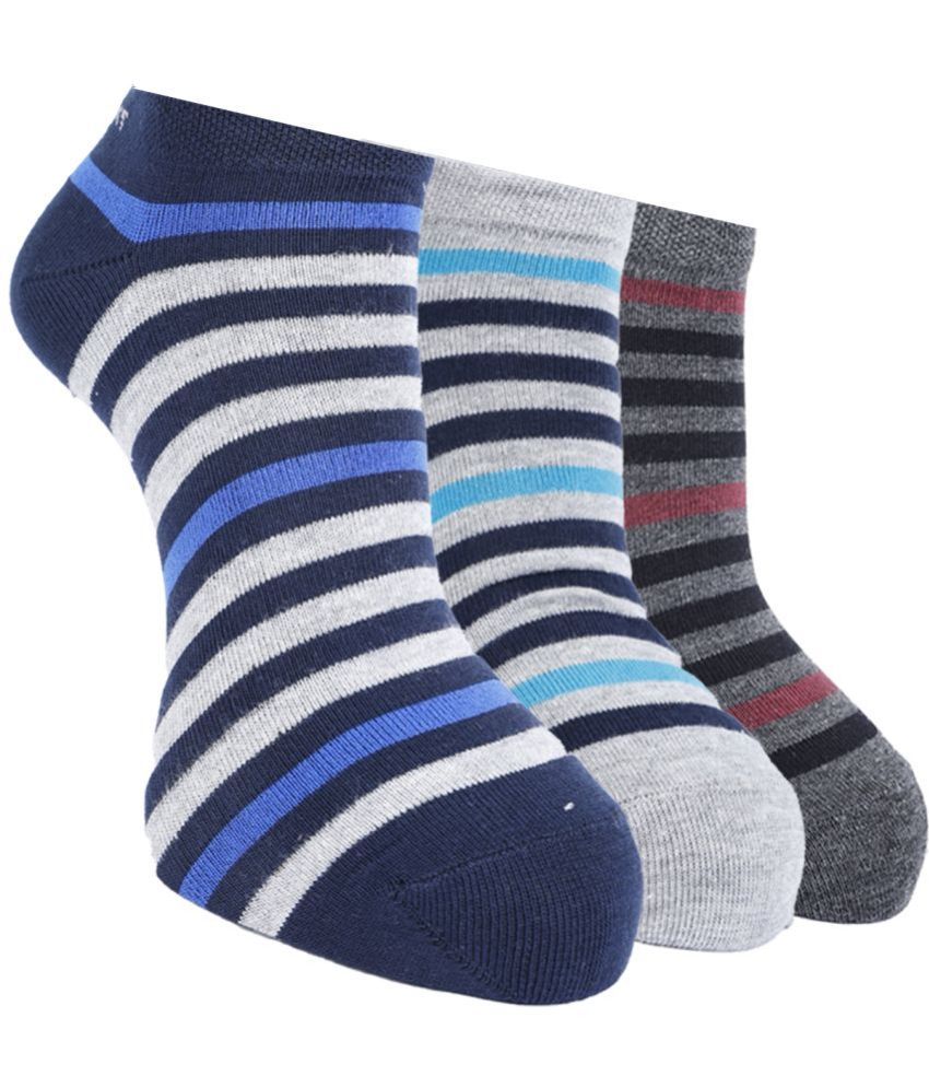     			Force NXT Cotton Blend Men's Striped Multicolor Low Cut Socks ( Pack of 3 )