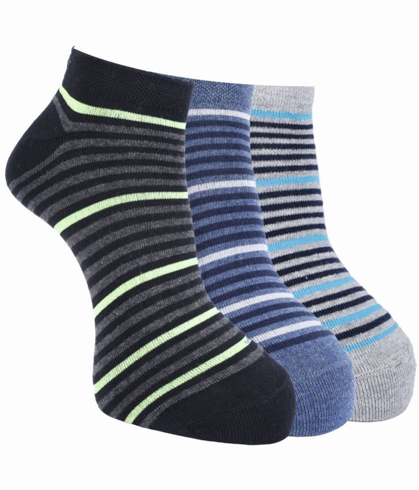     			Force NXT Cotton Blend Men's Striped Multicolor Ankle Length Socks ( Pack of 3 )