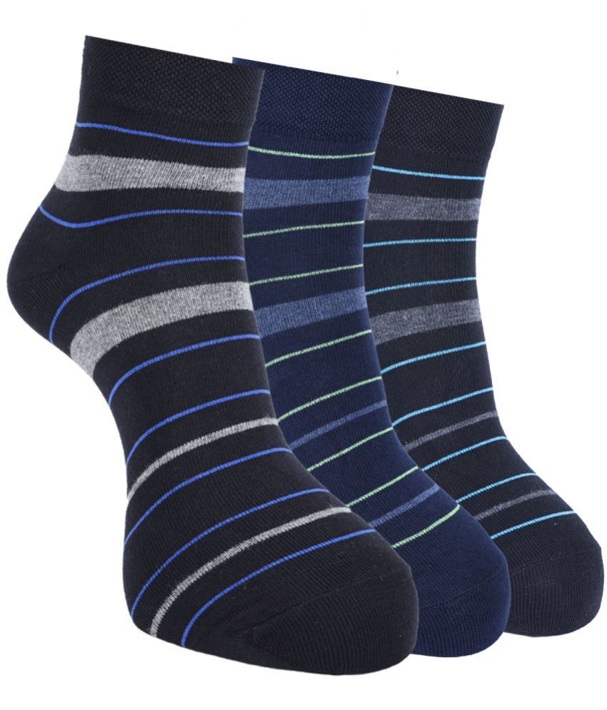     			Force NXT Cotton Blend Men's Striped Multicolor Ankle Length Socks ( Pack of 3 )