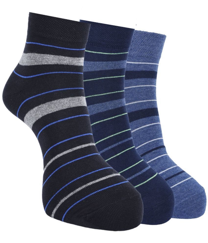     			Force NXT Cotton Blend Men's Striped Multicolor Ankle Length Socks ( Pack of 3 )