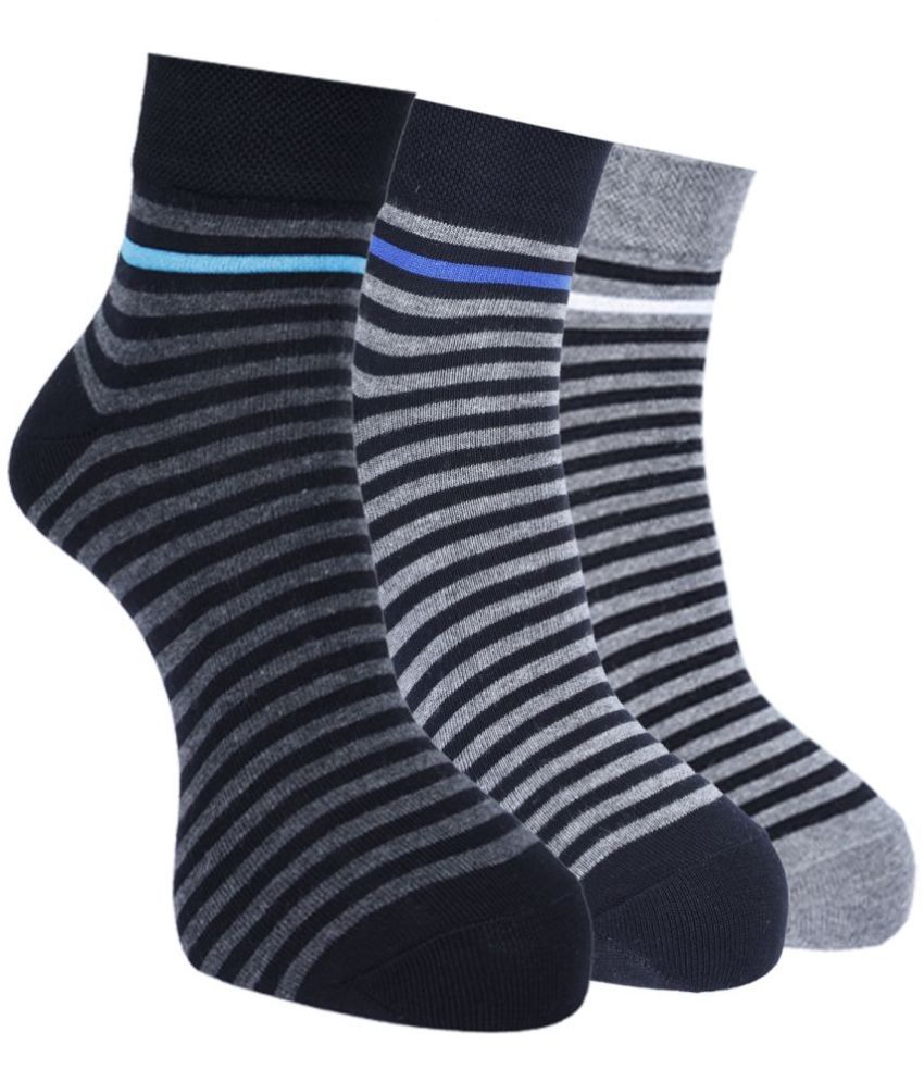     			Force NXT Cotton Blend Men's Striped Multicolor Ankle Length Socks ( Pack of 3 )