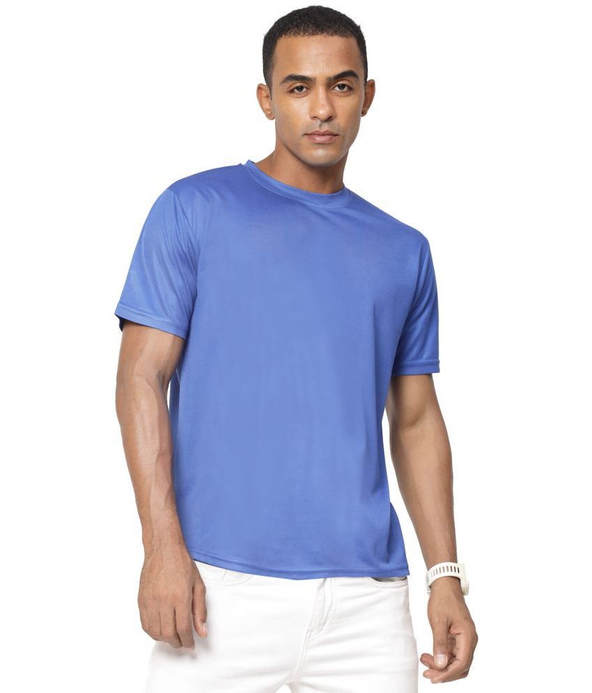     			Fundoo Polyester Slim Fit Solid Half Sleeves Men's T-Shirt - Light Blue ( Pack of 1 )
