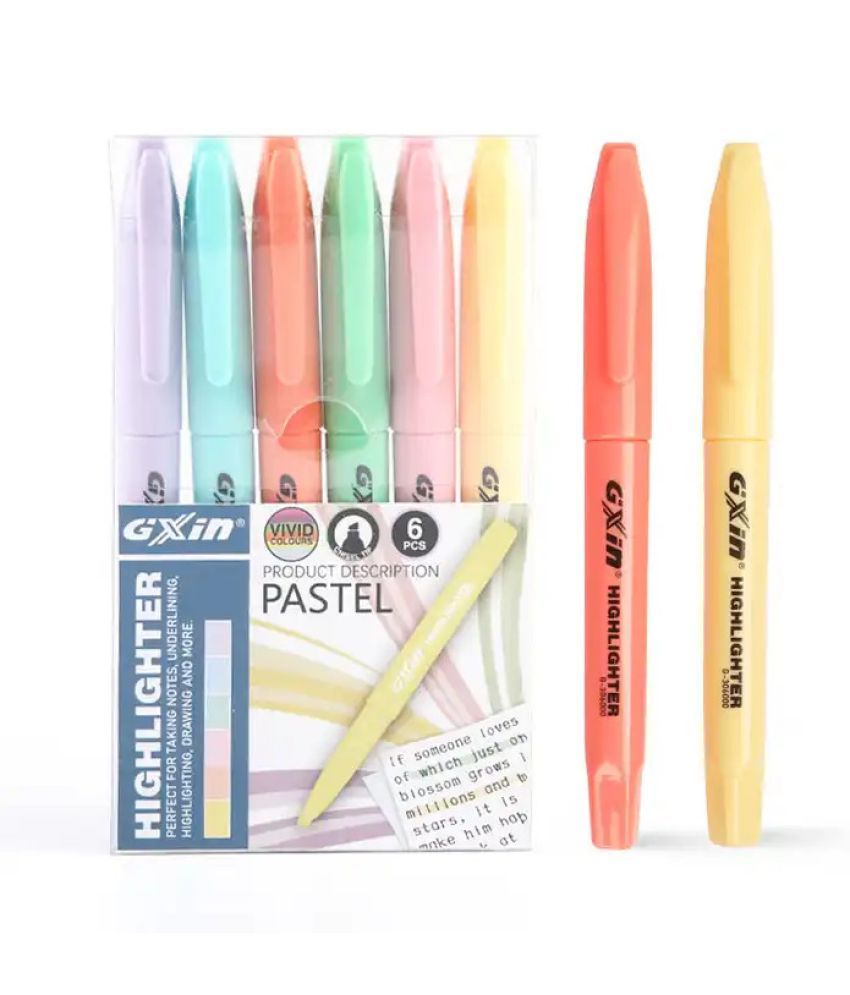     			Highlighters, Aesthetic Cute Highlighters Pens, Quick Dry, No Bleed, Water-Based