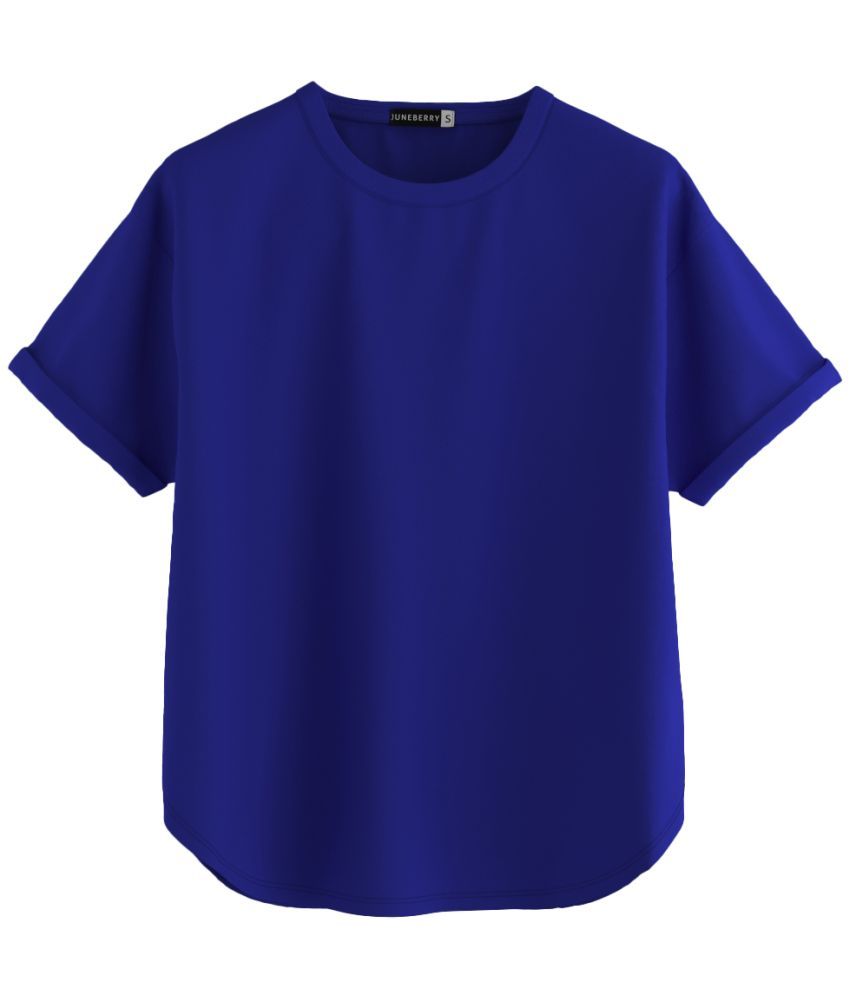     			JUNEBERRY Blue Cotton Women's T-Shirt ( Pack of 1 )