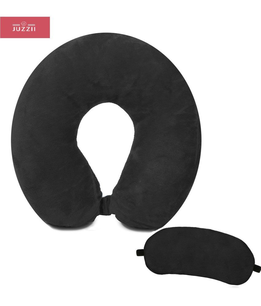     			JUZZII Black Neck Pillow,Eye Shade ( Pack of 2 )