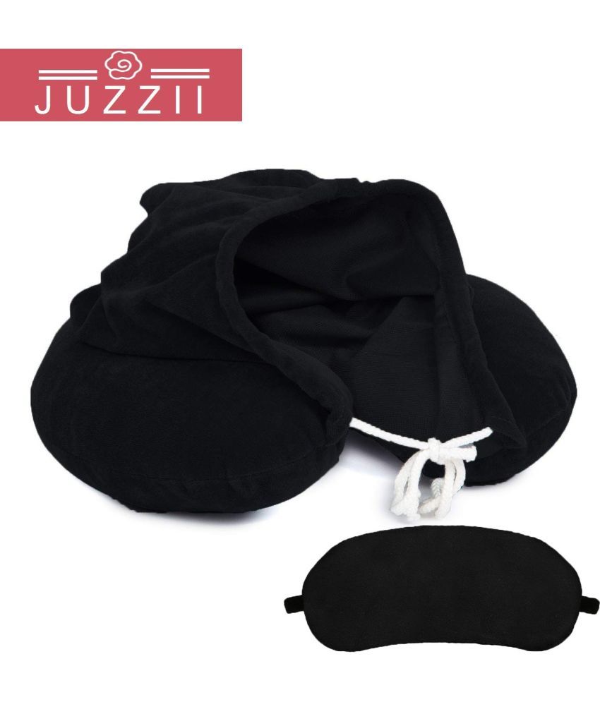     			JUZZII Black Neck Pillow,Eye Shade ( Pack of 2 )