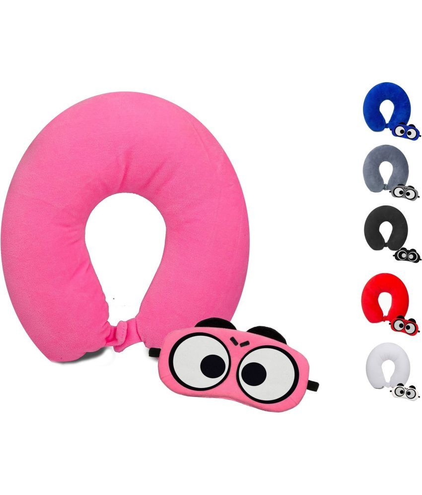     			JUZZII Pink Neck Pillow,Eye Shade ( Pack of 2 )