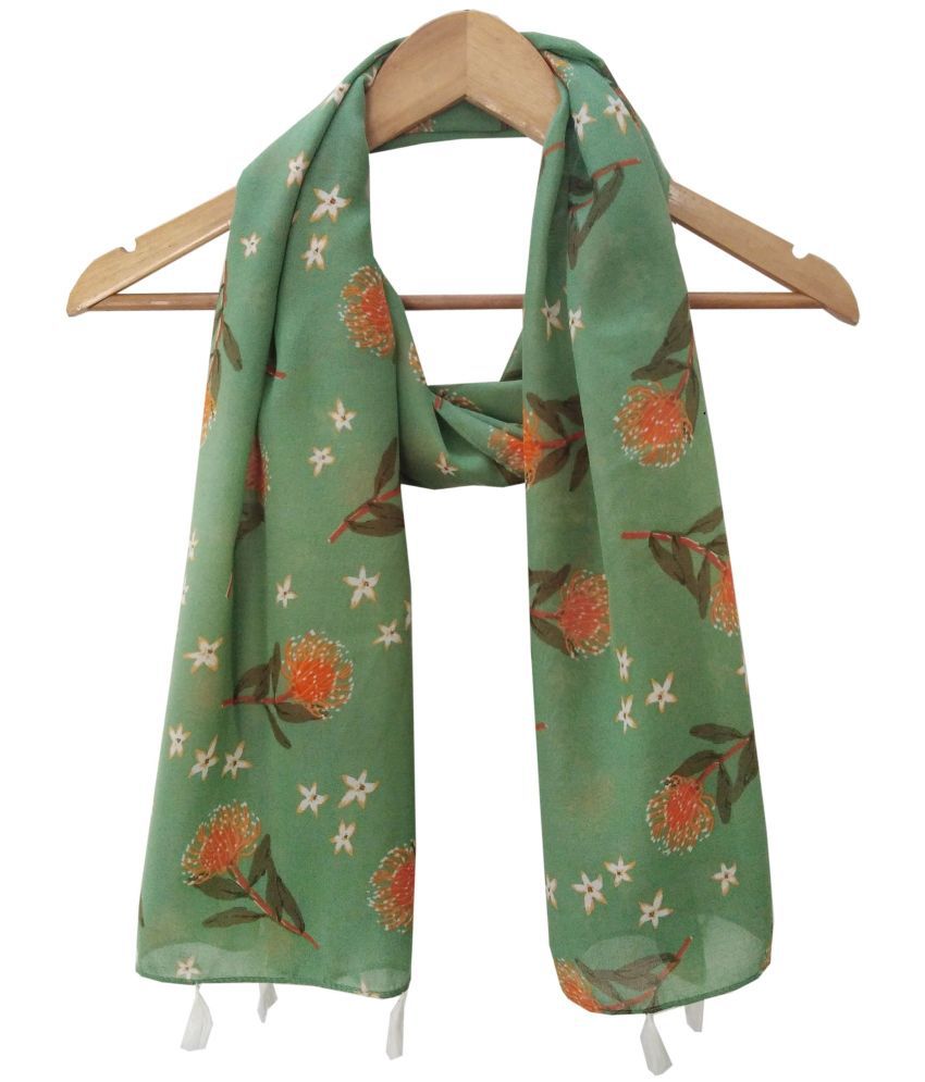     			JVNINE - Be Unique Green Polyester Women's Scarf ( Pack of 1 )
