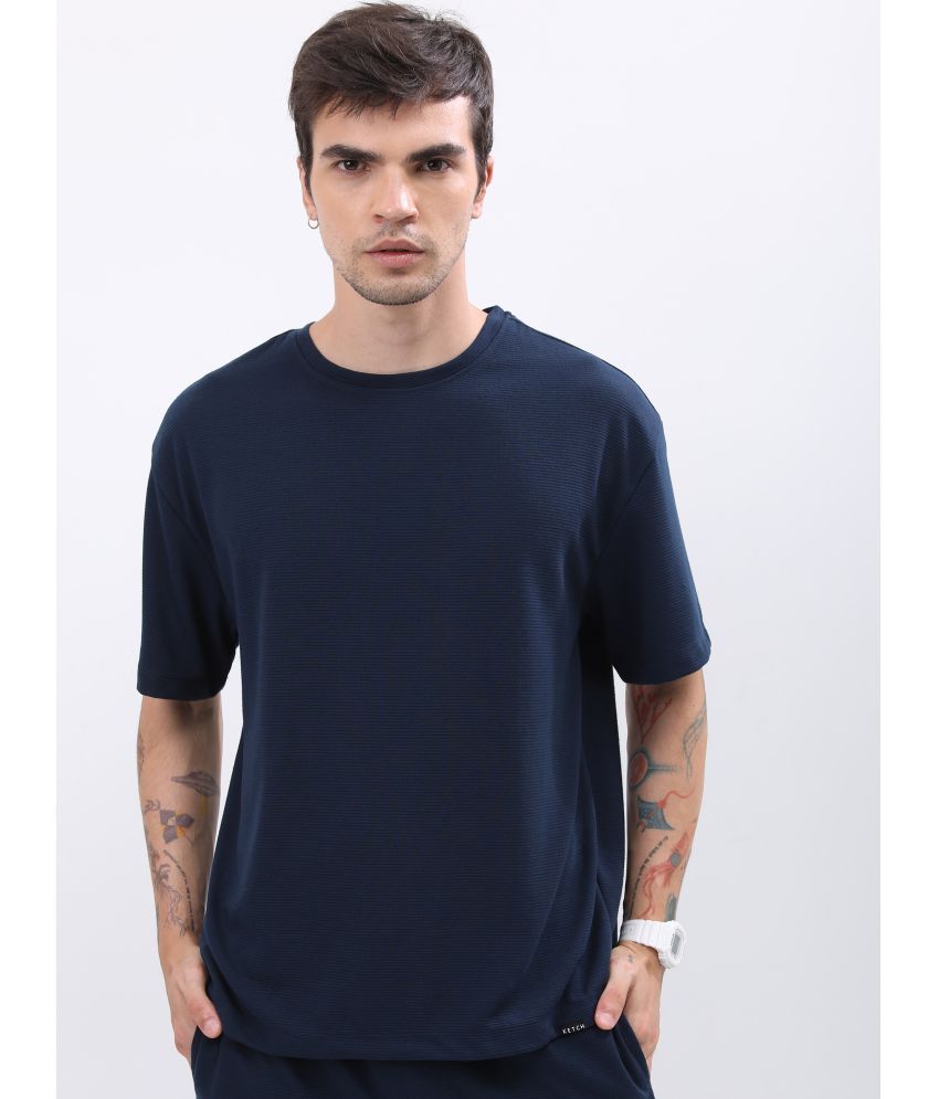     			Ketch Pack of 1 Polyester Oversized Fit Men's T-Shirt ( Navy Blue )