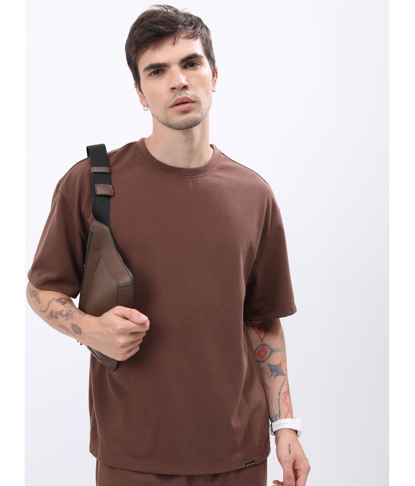     			Ketch Pack of 1 Polyester Oversized Fit Men's T-Shirt ( Brown )