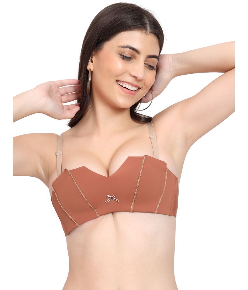     			PARKHA Rust Nylon Heavily Padded Women's T-Shirt Bra ( Pack of 1 )