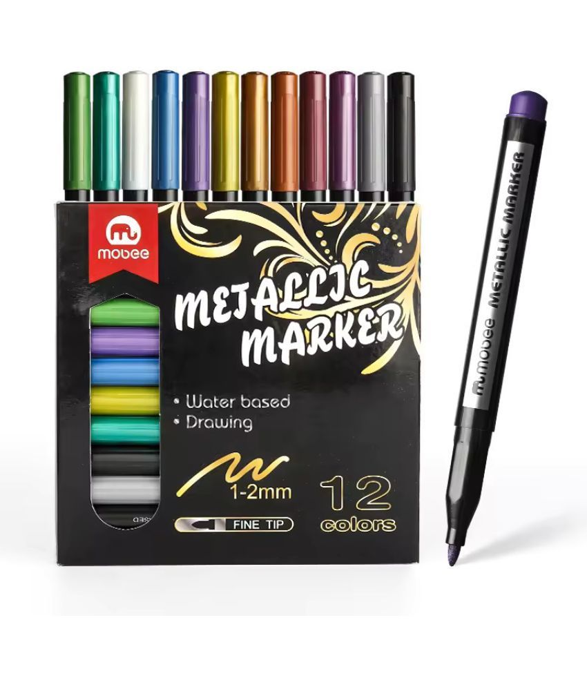     			Premium Metallic Marker Pen for Black Paper Card Making Easter Egg Rock Painting