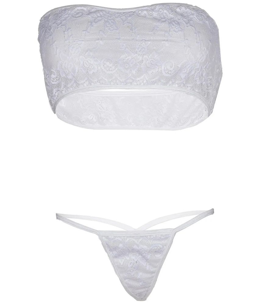     			Purble White Lace Women's Bra & Panty Set ( Pack of 1 )