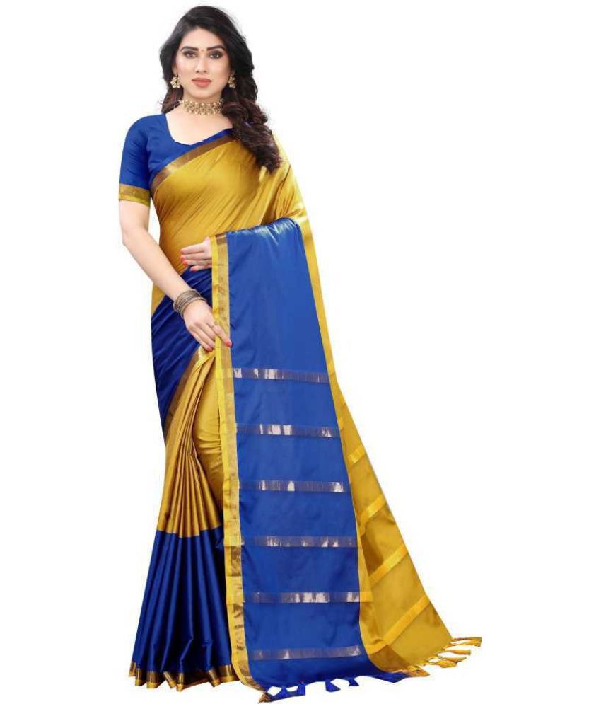     			Saadhvi Cotton Silk Applique Saree Without Blouse Piece - Beige ( Pack of 1 )