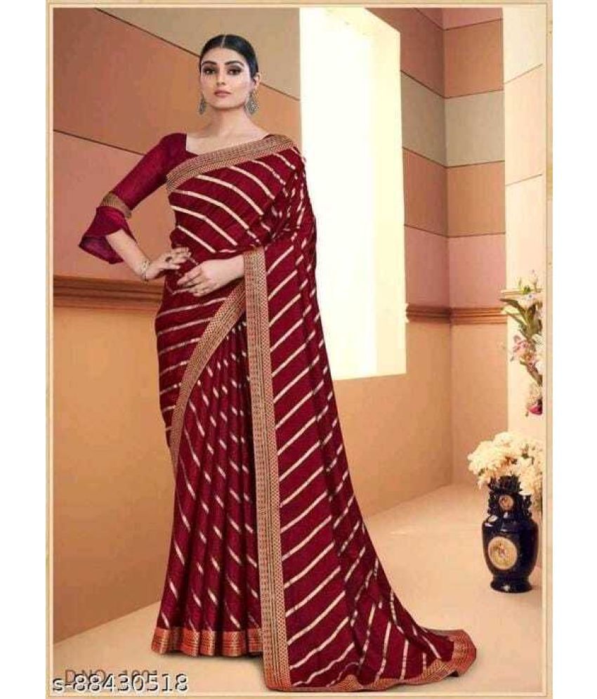     			Saadhvi Cotton Silk Applique Saree Without Blouse Piece - Magenta ( Pack of 1 )