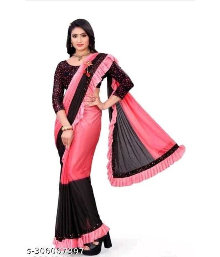     			Saadhvi Cotton Silk Applique Saree Without Blouse Piece - Pink ( Pack of 1 )