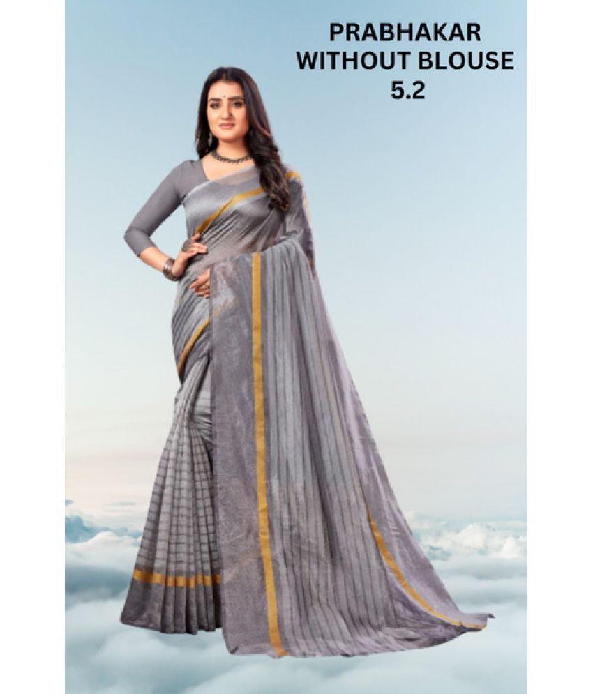     			Saadhvi Cotton Silk Applique Saree Without Blouse Piece - Grey ( Pack of 1 )