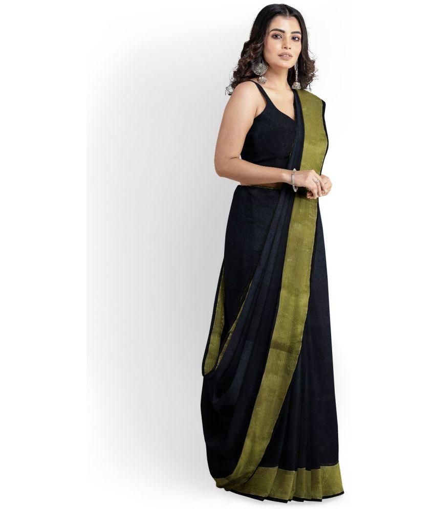     			Saadhvi Cotton Silk Embellished Saree Without Blouse Piece - Green ( Pack of 1 )