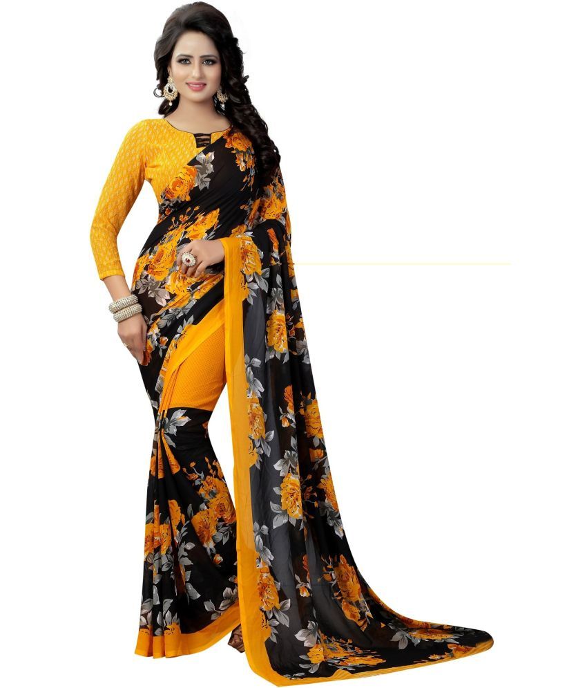     			Saadhvi Cotton Silk Embellished Saree With Blouse Piece - yellow ( Pack of 1 )