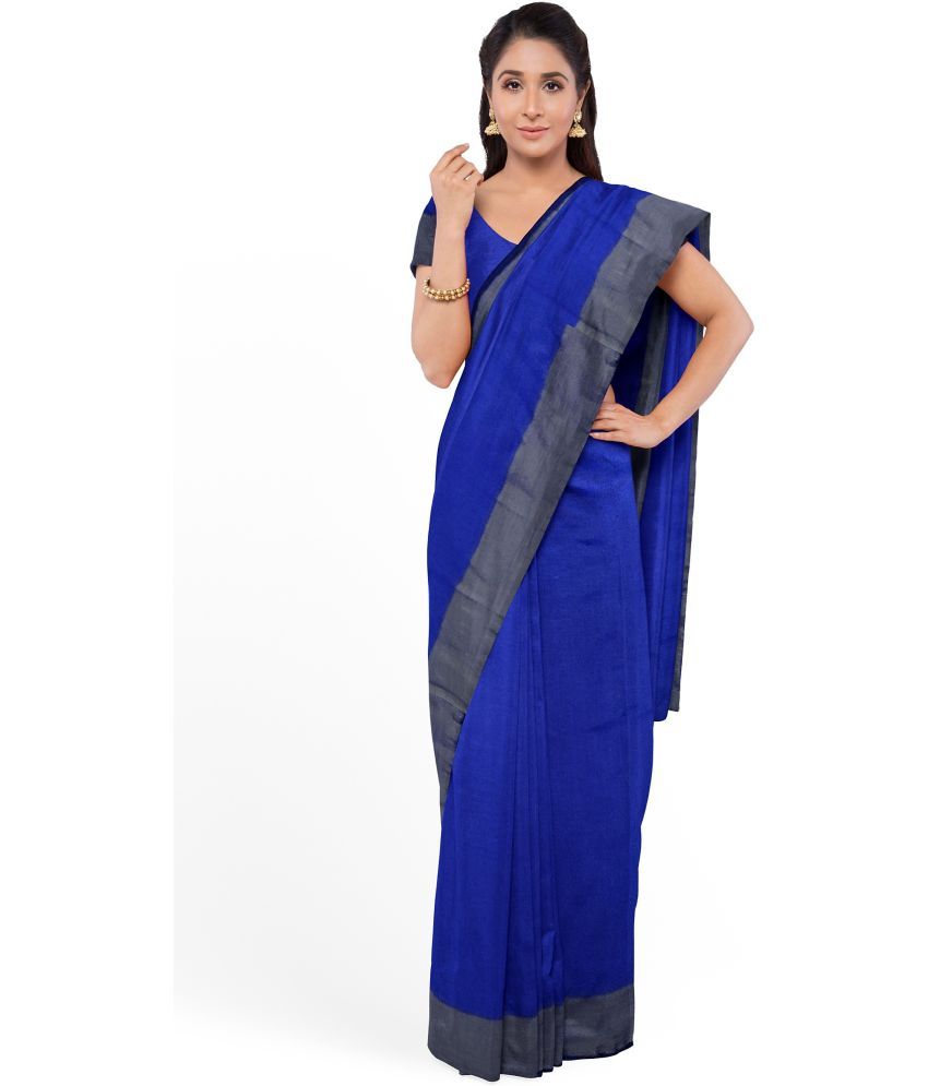     			Saadhvi Cotton Silk Embellished Saree With Blouse Piece - Blue ( Pack of 1 )