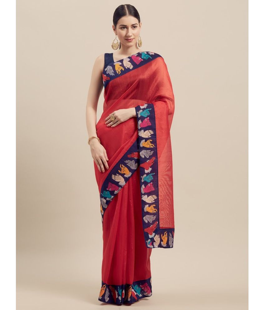     			Saadhvi Cotton Silk Printed Saree Without Blouse Piece - Grey ( Pack of 1 )