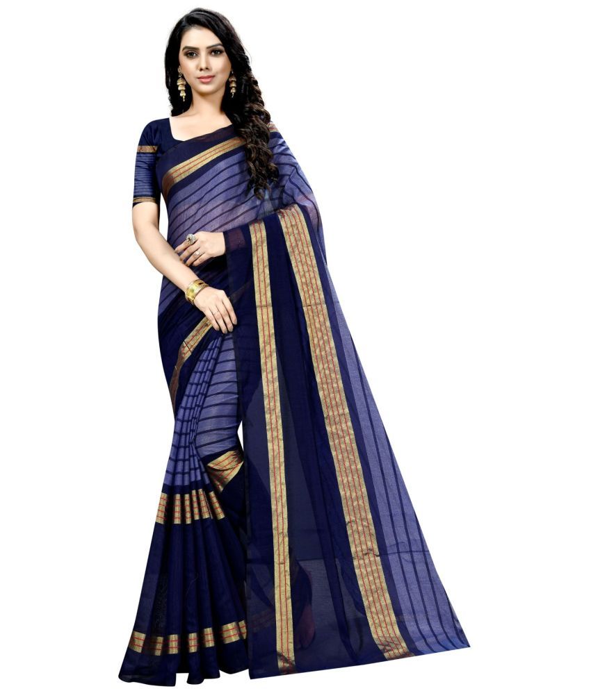     			Saadhvi Cotton Silk Solid Saree Without Blouse Piece - Light Blue ( Pack of 1 )